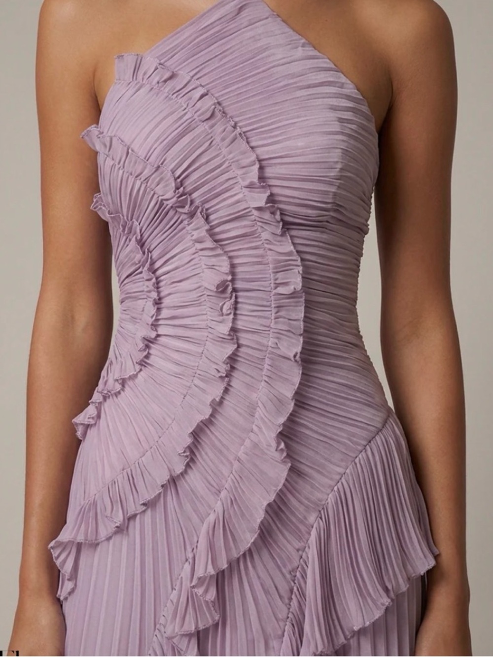 Lilac One-Shoulder Ruffle Maxi Dress - Picture 3 of 3